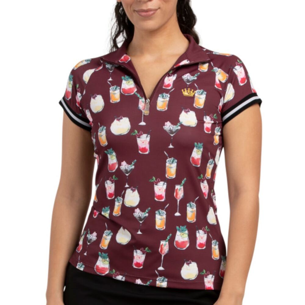 Kastel Denmark short sleeve printed polo top size XS NWT